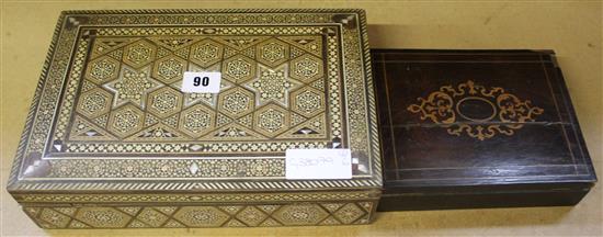 2 wooden boxes